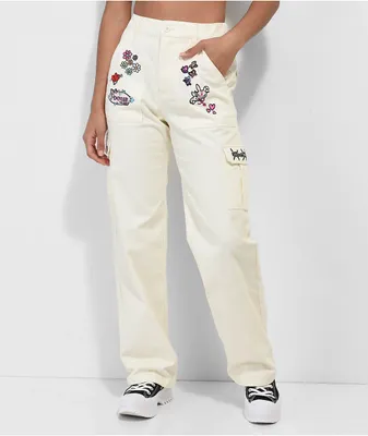 Broken Promises Focus On Me White Cargo Pants
