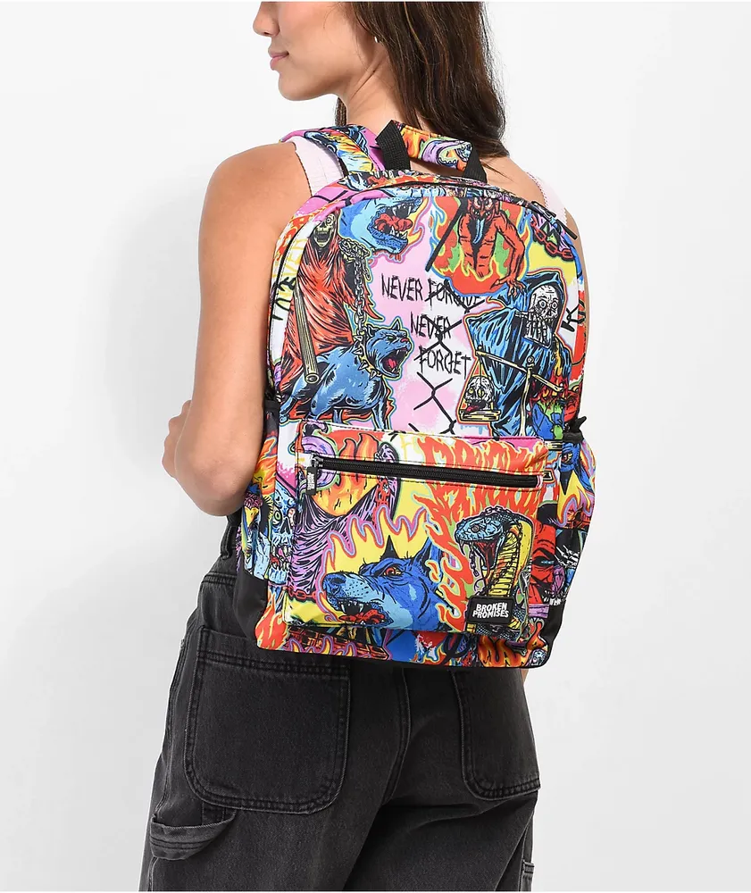 Broken Promises Forgiveness Red, Pink & Blue Backpack
