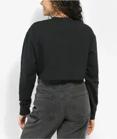 Broken Promises Garbage Black Lace Front Crop Crewneck Sweatshirt