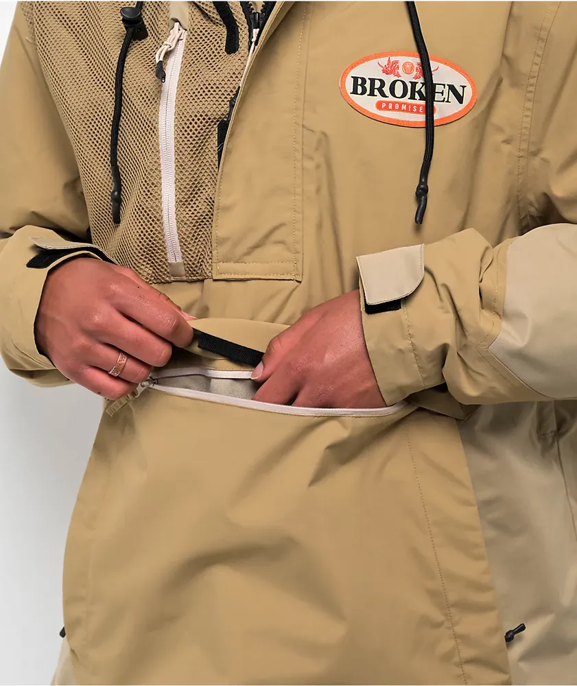 Broken Promises Louis Tan 10K Anorak Snowboard Jacket