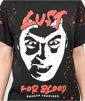 Broken Promises Lust For Blood Splatter Black T-Shirt