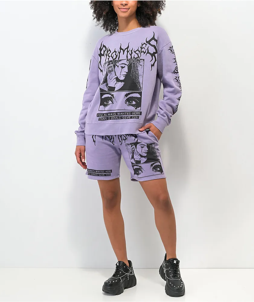 Broken Promises Okay To Cry Purple Crewneck Sweatshirt