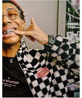 Broken Promises On My Own Black & White Checkered Sherpa Fleece Jacket