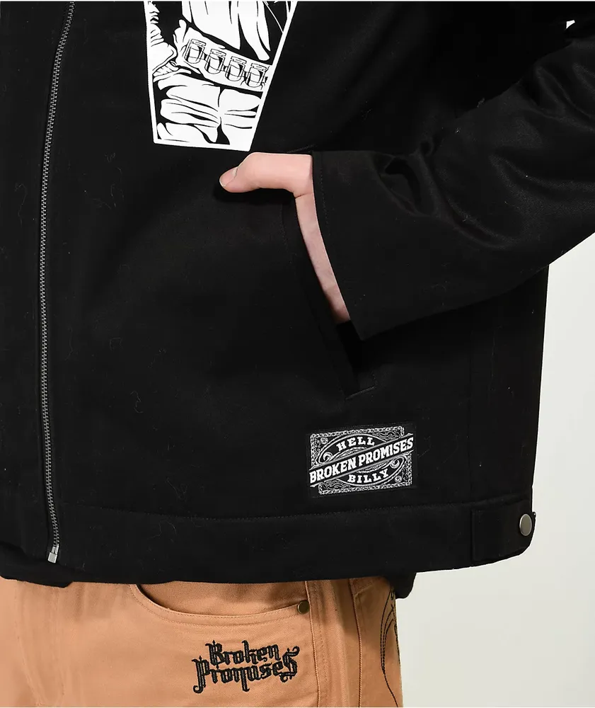 Broken Promises Open Casket Black Work Jacket