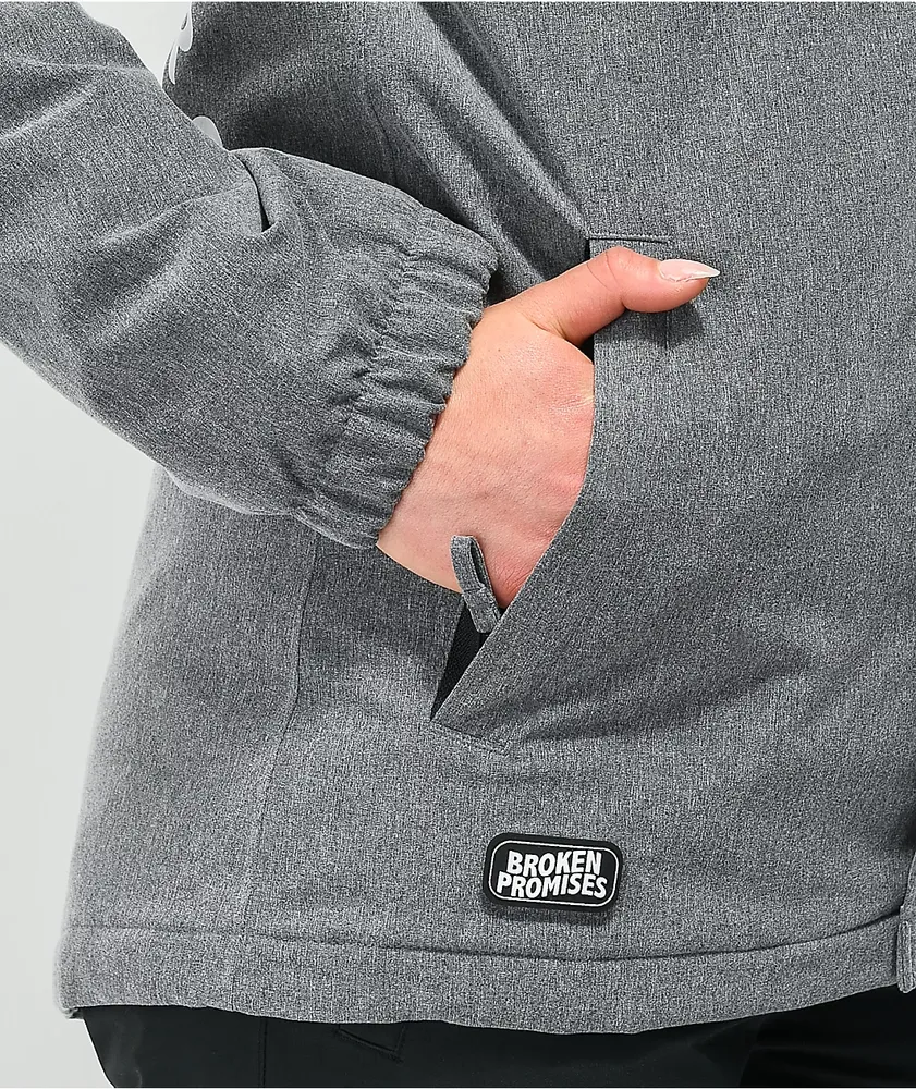 Broken Promises Problems Black & Grey Snowboard Jacket