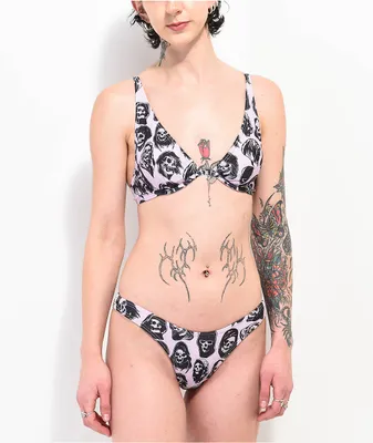 Broken Promises Reaper Guide Purple High Leg Bikini Bottom