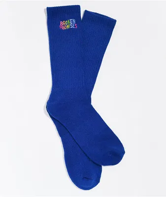 Broken Promises Tearbow Blue Crew Socks