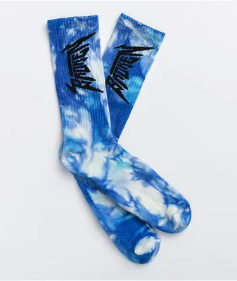 Broken Promises Underground Blue Tie Dye Crew Socks
