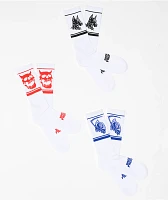 Broken Promises Vicious 3 Pack White Crew Socks