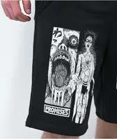 Broken Promises x Junji Ito Jack in the Box Black Sweat Shorts