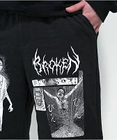 Broken Promises x Junji Ito Jack in the Box Black Sweat Shorts