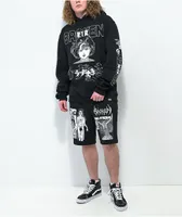 Broken Promises x Junji Ito Jack in the Box Black Sweat Shorts