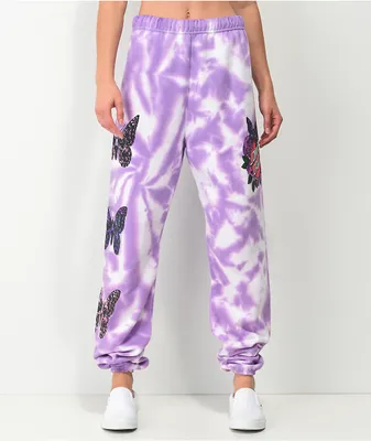 Broken Promises x Santa Cruz Flutter Purple Tie Dye Sweatpants