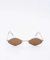 Brown & Gold Micro Diamond Sunglasses