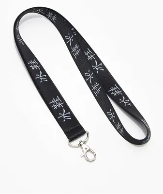 Buckle Down Kanji Black Lanyard