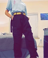 Buckle Down Kanji Yellow & Black Web Belt