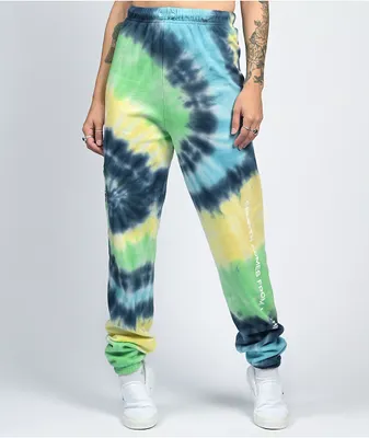 By Samii Ryan Growth Blue & Green Tie Dye Jogger Sweatpants