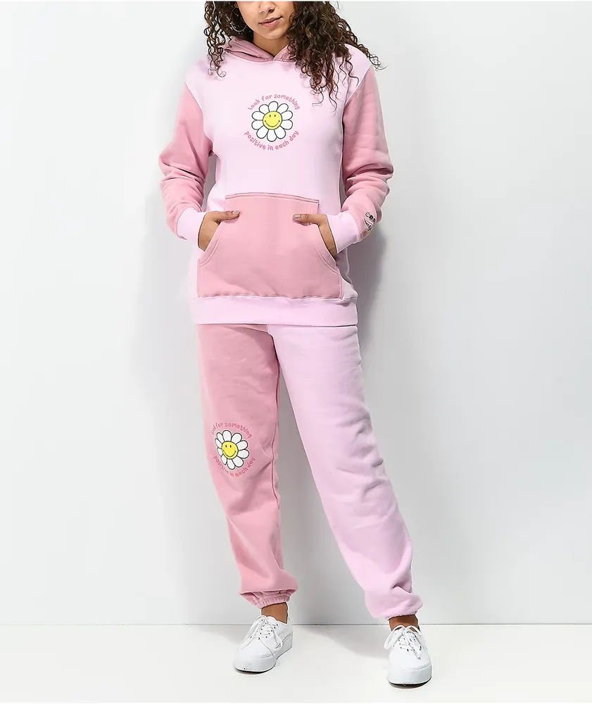 By Samii Ryan x Smiley Positive Pink Colorblock Hoodie