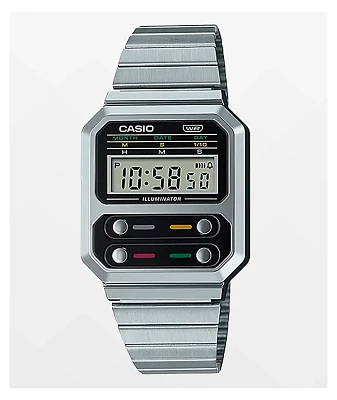 Casio A100WE-1AVT Vintage Revival Silver & Black Watch