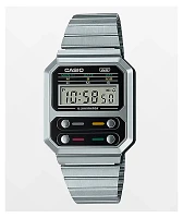 Casio A100WE-1AVT Vintage Revival Silver & Black Watch