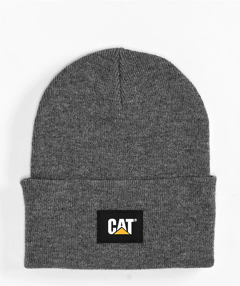 Caterpillar Heather Grey Cuffed Beanie