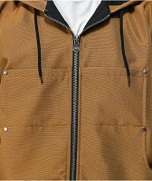 Caterpillar Light Brown Hooded Work Jacket