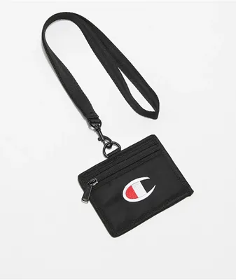 Champion Black Lanyard Wallet
