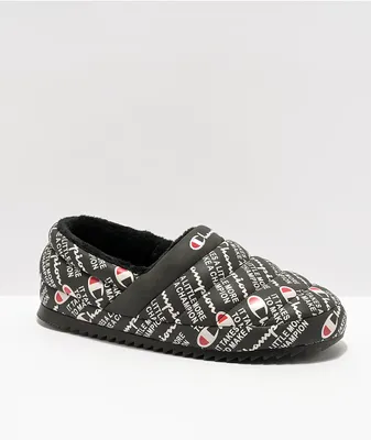 Champion Boys Varsity Reflective Black Slippers