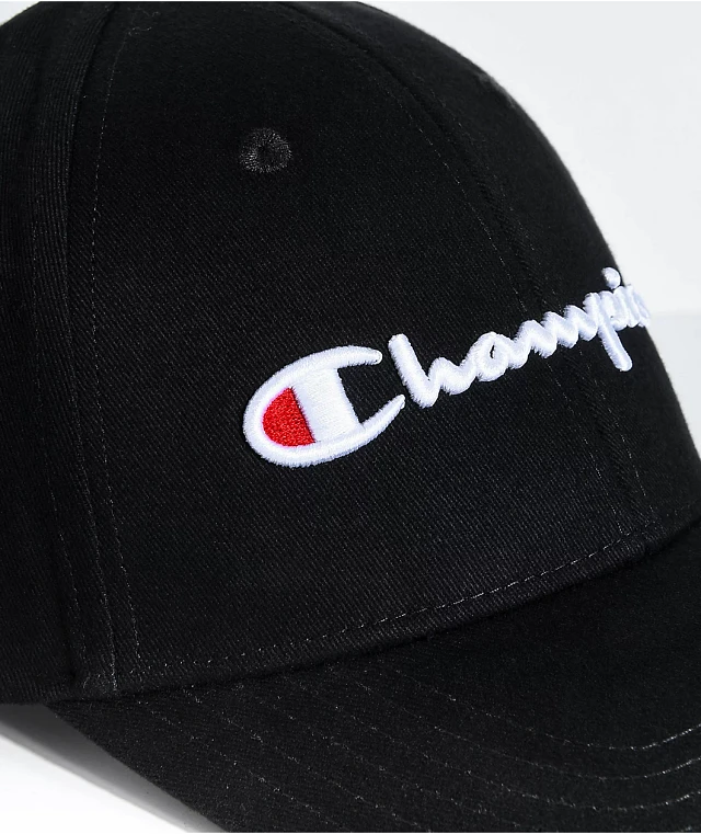 Champion Classic Twill Black Strapback Hat at Hamilton Place in