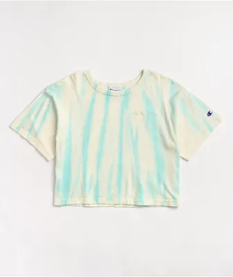 Champion Feather Dye Ice Fall & Cream Crop T-Shirt