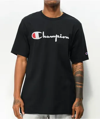 Champion Heritage Script Black & Red T-Shirt