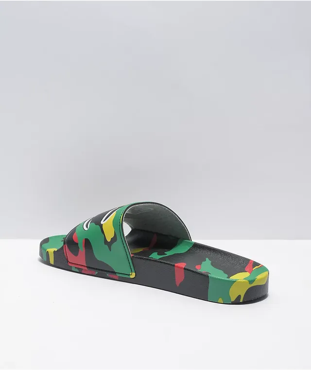 Slide Sandals Champion Camouflage Slides Champion IPO Black, Green