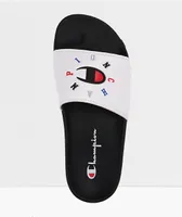 Champion IPO Circular White & Black Slide Sandals