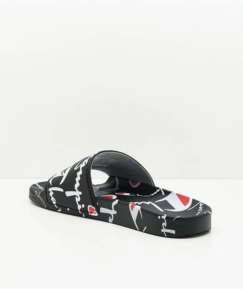 Champion IPO Warped Black Slide Sandals