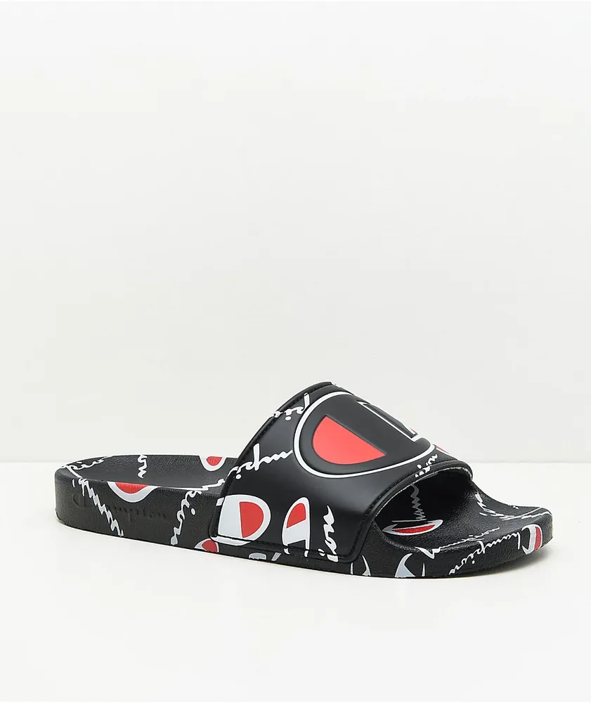 Champion IPO Warped Black Slide Sandals