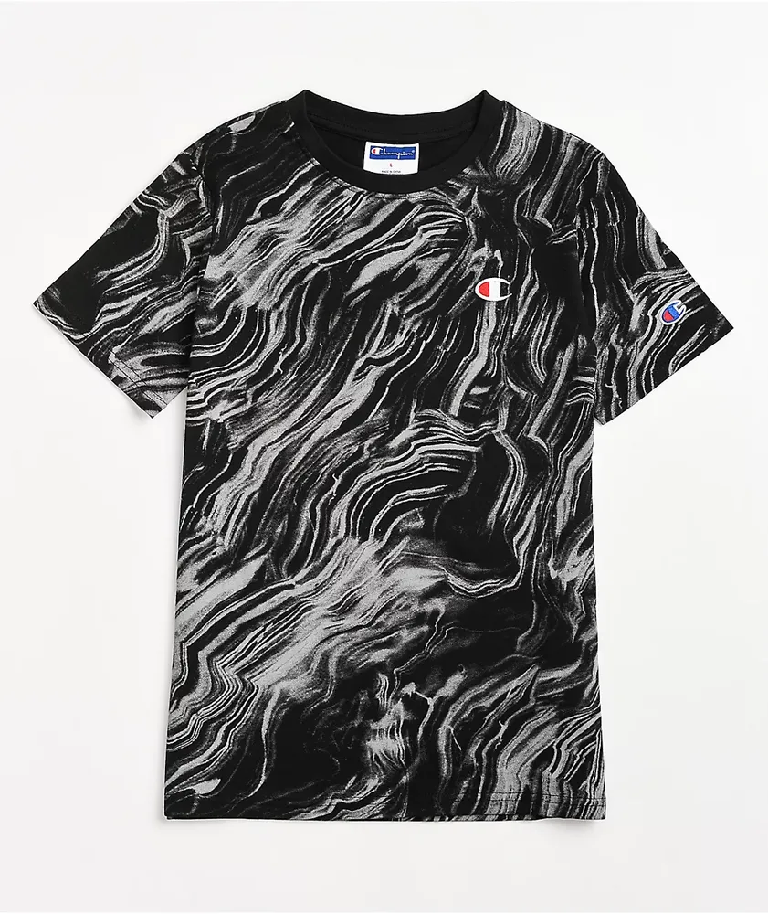 Champion Kids AOP Marbled Black T-Shirt
