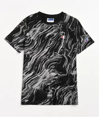 Champion Kids AOP Marbled Black T-Shirt