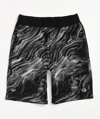 Champion Kids Marbled Black Sweat Shorts