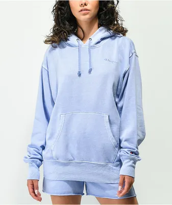 Champion Lightweight Charm Blue Mineral Wash Hoodie