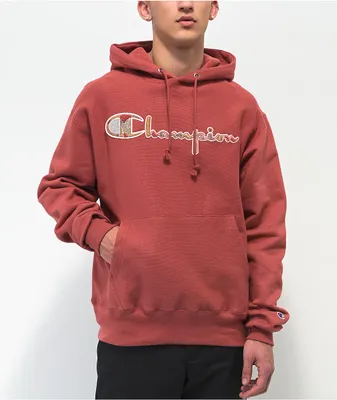 Champion Mixed Motif Red Hoodie