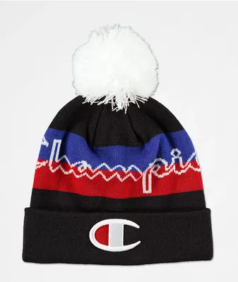 Champion Navy & Scarlet Pom Beanie