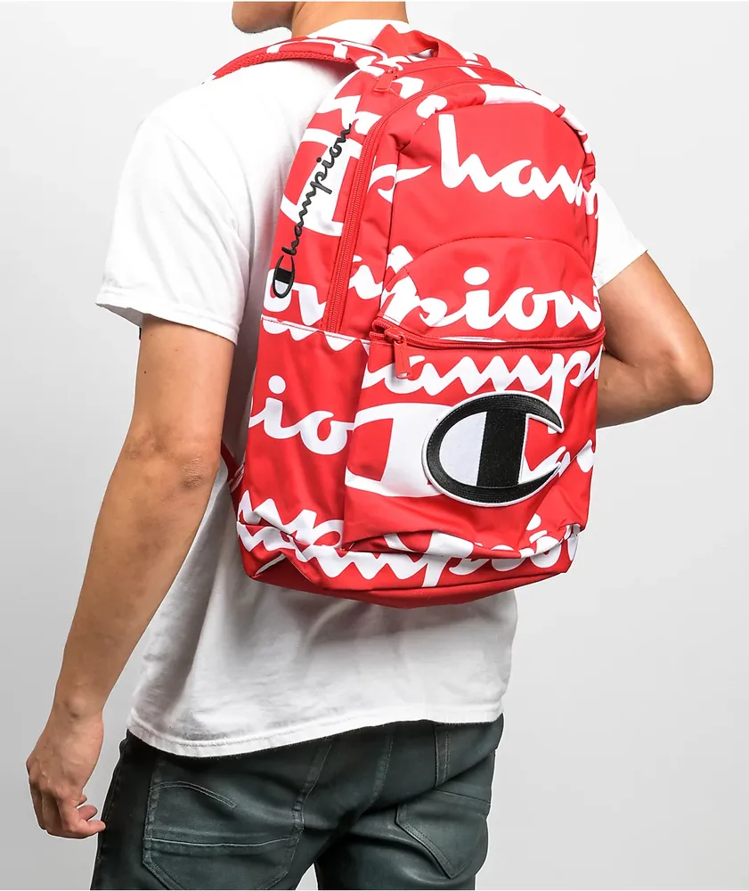 Champion Red Supercize All Over Print Backpack