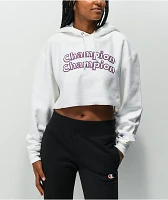 Champion Reverse Weave 3C White Crop Hoodie