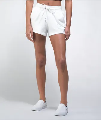 Champion Reverse Weave Circle Logo White Sweat Shorts