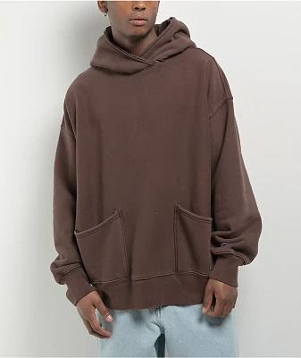 Champion Reverse Weave Crossover Warm Chocolate Brown Vintage Dye Hoodie