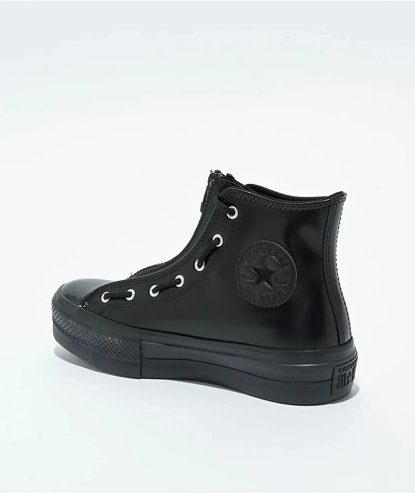 Converse Chuck Taylor All Star Lift Black & Total Eclipse Platform Leather Shoes