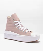 Converse Chuck Taylor All Star Move Stone Mauve & White High Top Platform Shoes