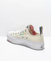Converse Chuck Taylor All Star Pride Cream, Red & Orange Platform Shoes