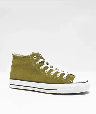 Converse Chuck Taylor All Star Pro Green Mid Suede Skate Shoes