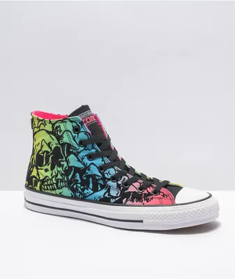 Converse Chuck Taylor All Star Pro Hyper Pink, Black & Blue High Top Skate Shoes